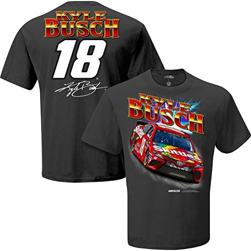 Kyle Busch Skittles NASCAR Men's T-Shirt - Charcoal Gray (Medium)