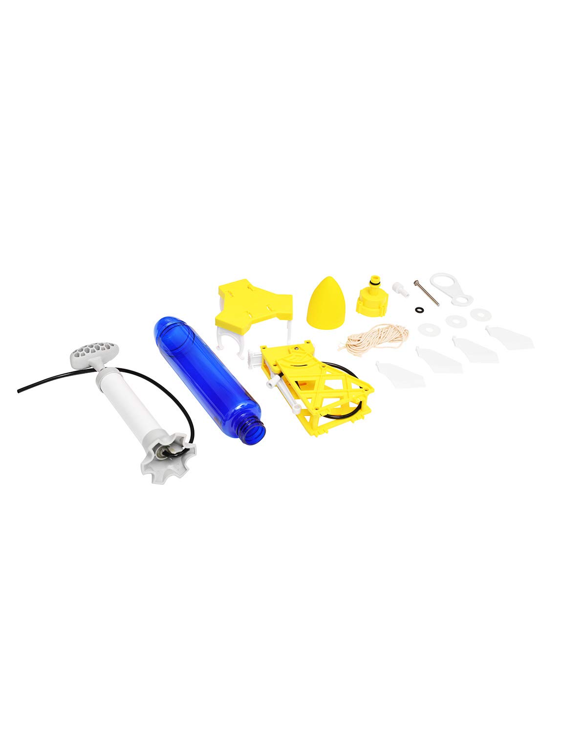 PLAYSTEM Outdoor Water Powered Rocket Physics Learning Set-with Rocket Tail, Body and Pump DIY Rocket Science Experiment Kit- Space STEM Outdoor Toys Gift for Kids,Teens, Boys & Girls