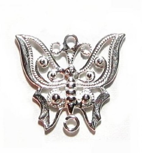 2 pcs .925 Sterling Silver Butterfly Chandelier Link Pendant / Earrings Connector / Findings / Bright