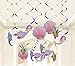 Mermaid Hanging Decorations - 30-Count Ceiling Streamers for Ocean Fantasy Birthday Party - Mermaid Party Supplies for Kids, Swirl Decor in 3 Assorted Colors, Pink, Blue, Purple, 30-37 Inches in Length
