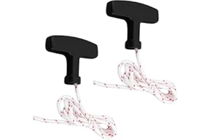 Briny River 2PCS Garage Door Emergency Release Pull Cord with Handle Rope Length 1m Rope Thickness 4.5mm Rope Breaking Load 2