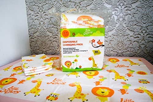 30 Large Disposable Changing Pads Mats Sanitary Baby Infant Toddler Diaper Liners Covers for Travel Changing Station Tables. Soft and Waterproof. Protect Against Germs. Buy Now!