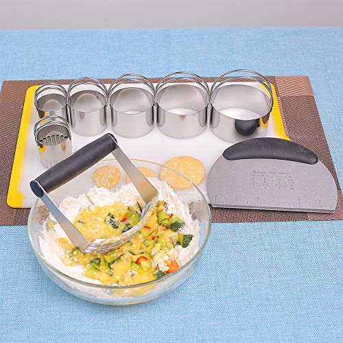 EVQ Stainless Steel Pastry Blender Dough Cutter 6 Pastry Cutter Set,Baking Dough Tools