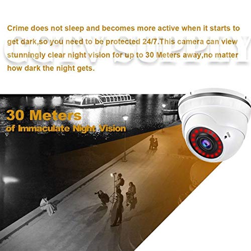 Real HD 1080P Dome Outdoor Security Camera (Quadbrid 4-in1 HD-CVI/TVI/AHD/Analog), 2MP 1920x1080, 100ft Night Vision, Metal Housing, 2.8-12mm Varifocal Wide Viewing Angle, White
