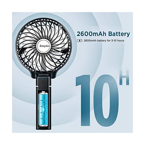 EasyAcc-Handheld-Electric-USB-Fans-Mini-Portable-Outdoor-Fan-with-Rechargeable-2600-mAh-Foldable-Handle-Desktop-for-Home-and-Travel-Black EasyAcc Handheld Electric USB Fans Mini Portable Outdoor Fan with Rechargeable 2600 mAh Foldable Handle Desktop for Home…