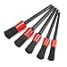 Detailing Brush Set - 5 Different Sizes Natural Hair Mixed Fiber Plastic Handle Automotive Detail Brushes for Cleaning Wheels Car, Engine, Interior