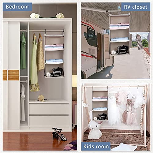 DonYeco 4Shelf Hanging Storage Closet Organizer, Linen Rv Storage and