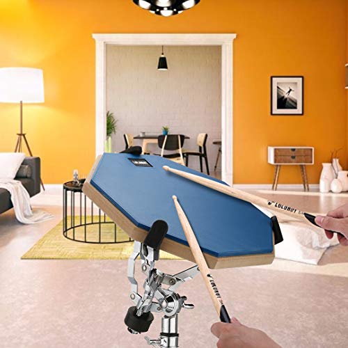 LOLUNUT 12 Inch Silent Drum Pad, Dumb Drum Beginner Rubber Practice Pad, with 5A Drum Sticks (12 Inch Blue)