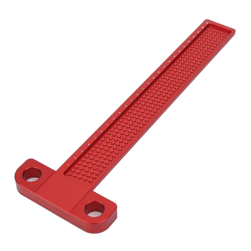 T-Type Marking Ruler，Samfox Aluminum Alloy Scriber,Measuring Carpentry Marking Tool（T-260）