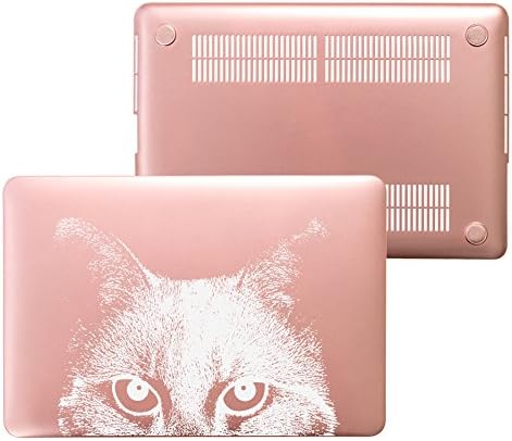 MacBook Air 13 Rose Gold Case, Plastic Hard Shell Snap On Case Cover for Macbook Air 13.3 inch (Only for Models: A1466 &amp; A1369) (Cat Face White)