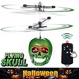PALA PERRA Remote Control Helicopter, Flying Toy Mini RC Helicopter, Rechargeable Infrared Induction Flying Drone Indoor and Outdoor Toys, Gyro for Kids and Adults, Screaming Halloween Skull