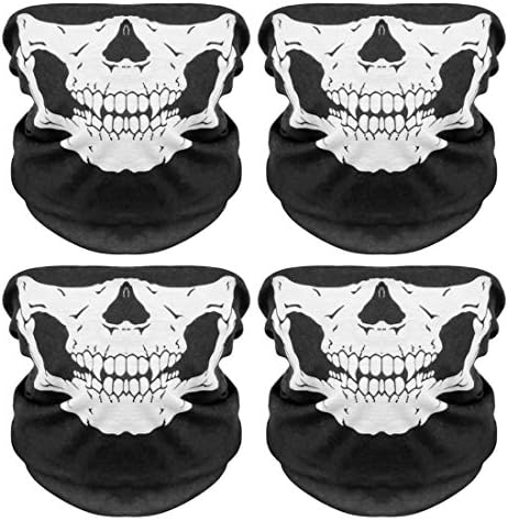 CHiMiX Motorcycle Skull Riding mask Seamless Multi-function Magical Mask (4 PACK)