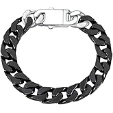 EVANYIZHOU Cuban Link Bracelet for Men, 12mm Ceramic Cuban Bracelet,Black Bracelet for Men,Jewelry Gifts for Him