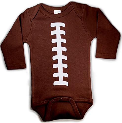 Baby Football One Piece Bodysuit Outfit Brown Unisex Long Sleeve (3-6 Months (Small))