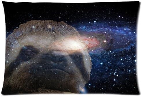 Buythecase Unique Fashion Pillowcase Design Sloth Nebula Galaxy Space Universe Size 20 X 30 inch custom pillow cases(two sides print Satin fabric)