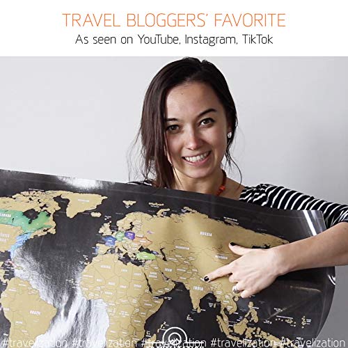 XL Scratch Off Map of The World with Flags 36 x 24 Easy to Frame