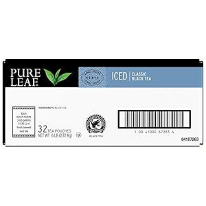 Pure Leaf Black Iced Loose Tea Pouch Unsweetened Made with Tea Leaves Sourced from Rainforest Alliance Certified Farms, 3 gallon, Pack of 32