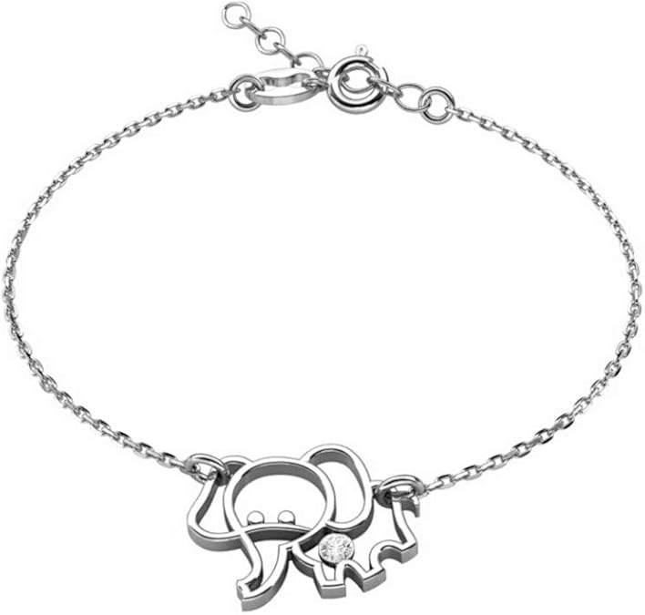 butterfly Filles Bracelet Argent Sterling 925 Éléphant Clair Longueur