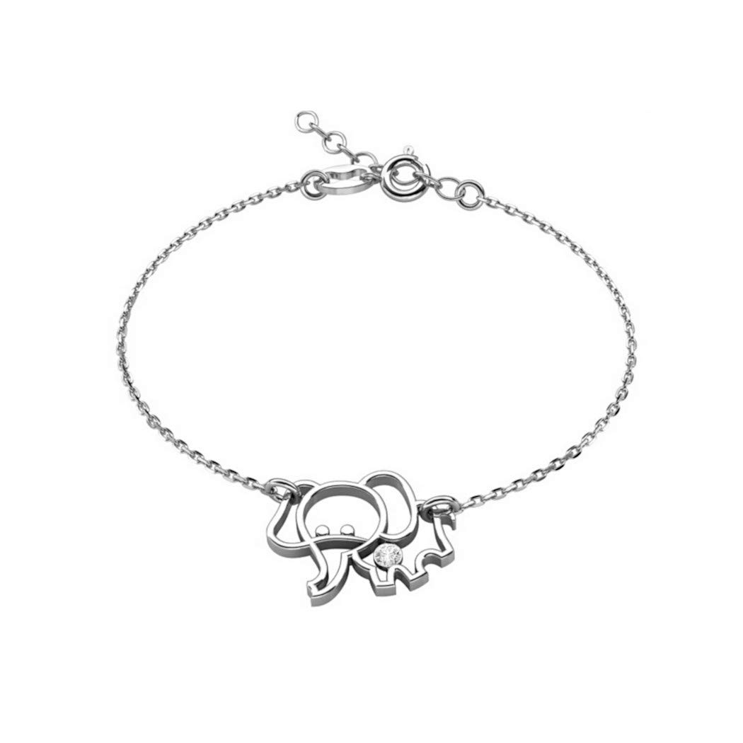 Butterfly Sterling Silver Elephant Bracelet With Adjustable Length For Children