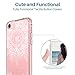 MASCHERI for iPhone 7 Case, Scratch Resistant [White Henna Mandala Floral Lace Design] TPU Bumper Clear Back Panel Hybrid Protective Case Cover for Apple iPhone 7 - Clear