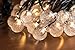 Radiance LED Clear Solar String Lights, 19.7 ft, Black Wire, Crystal Globe Bulb