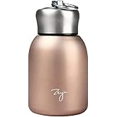 Gets Mini 9 oz Stainless Steel Water Bottle, 280ML Vacuum Insulated Water Bottle Leak Proof Sport Tumbler Cup Hot and Cold Water Bottle (Rose gold)