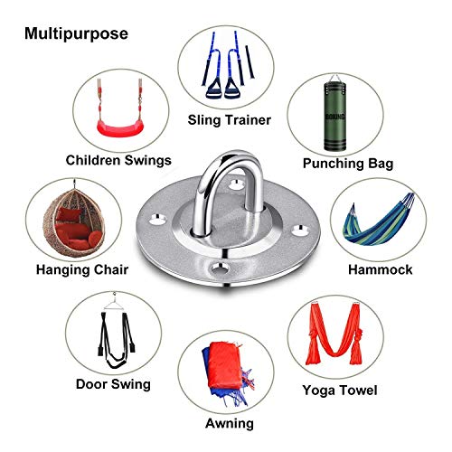 Hammock Hanging Kit, Lnkey Hammock Hooks 660 LBs Stainless Steel for Hammock, Hanging Chair, Punching Bag, Yoga Training, Hanging Lamp - Thumbnail 2