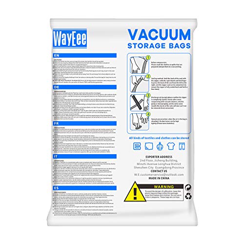 image for WAYEEE Premium Reusable Vacuum Storage Bags with Free Hand Pump,Jumbo 