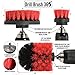 DRILL BRUSH 360 Original Attachments 3 Pack kit - Cleaner Scrubbing Brushes for Bathroom Surface, Grout, Tub,Tile, Shower, Kitchen, Auto, Fiberglass,Boat,RV (red)