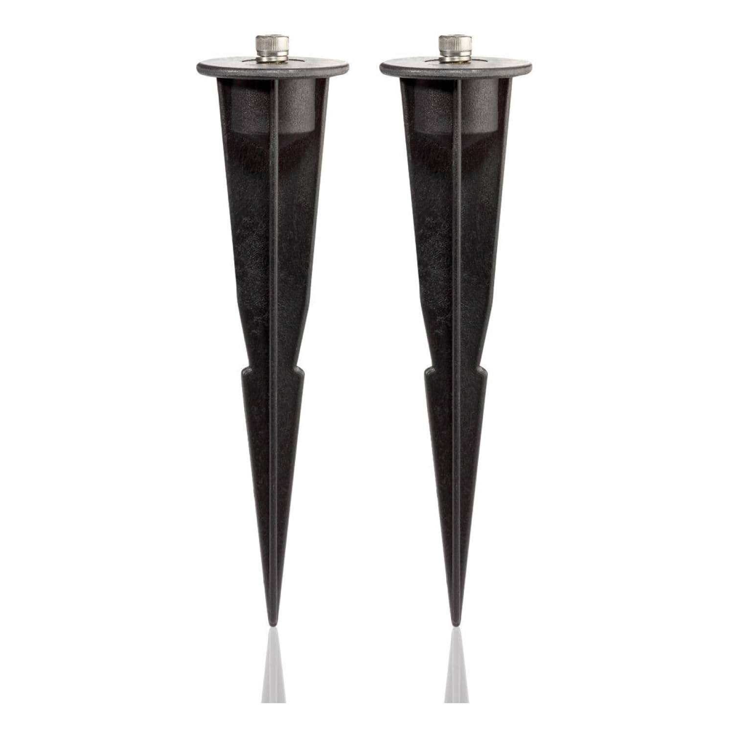 ledscom.de 2 Pieces Garden Ground Spike for Garden Lights, Black, 17cm, 45mm ⌀