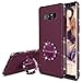 Henpone Case for Samsung Galaxy S21 Plus Case for Women Girl,Bling Diamond Ring Protective Case with Ring Kickstand for Samsung Galaxy S21 Plus 6.7'' 5G Deep Purple