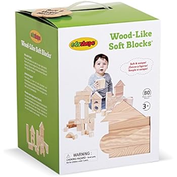 Edushape Wood Like Soft Blocks, 80 Piece