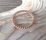 Septum Ring Twisted 14K Rose Gold Filled,Nose Ring,Daith piercing ring,cartilage,helix,tragus,ear hoop earring,18g (1mm) - Diameter 8mm