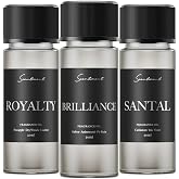 Scentiment Designer Scents - 3 Hotel Diffuser Oil Set-3 x 0.68 fl oz(20 mL) | Royalty, Brilliance, Santal, Pineapple -Saffron &amp; Cardamom Blends,Luxury Hotel-Inspired Fragrance Oils for Cold Air Diffusers