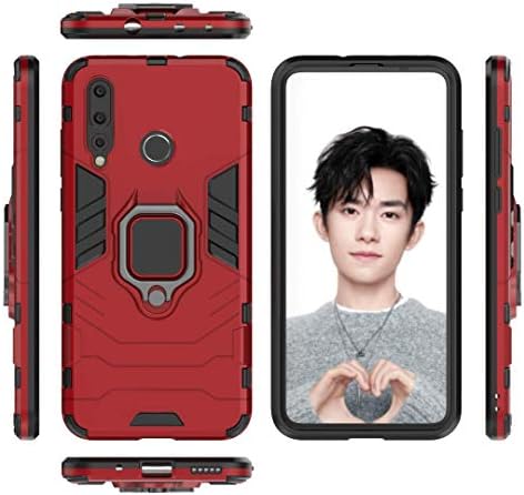 Huawei Y9 (2019) Case,Enjoy 9 Plus Case,Haoshi Heavy Duty Iron Man Design 2 in 1 Hybrid Heavy Duty Armor Hard Back Case Cover with Ring Holder for Huawei Y9 (2019)/Enjoy 9 Plus - Red