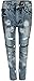 CDB Boys Slim Fit Moto Jeans With Rips and tears, Paint Light Blue, Size 14\''