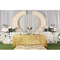 PartyDelight 60" x 120" Gold Sequin Tablecloth for Wedding, Baby Shower, Birthday, Banquet, Christmas, and Banquet.