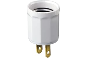 Leviton 15 Amp, 660 Watt Outlet to Lampholder Adapter, 61-W, White