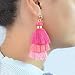 idealway 3 Layered Colorful Womens Stylish Earrings Bohemian Style Summer Tassel Drop Earrings (Pink)