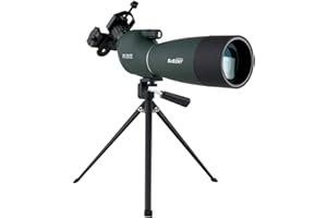 SVBONY SV28 Spotting Scopes with Tripod, 25-75x70 Spotting Scope with Phone Mount, Angled Waterproof Spotter Scope, Long Rang