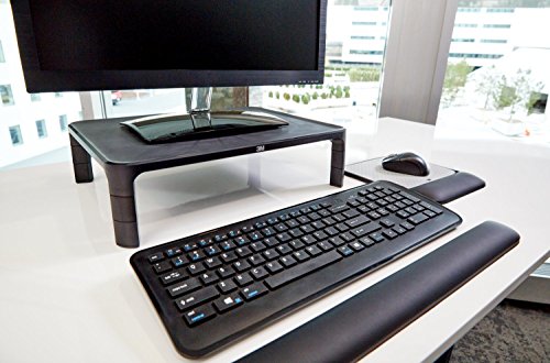 3M Adjustable Monitor Stand for Monitors and Laptops, Three Leg Segments Simply Adjust Height from 1.7" to 5.5", Holds up to 20 lbs, 13.6 in Clearance Between Legs for Storage, Black (MS85B)