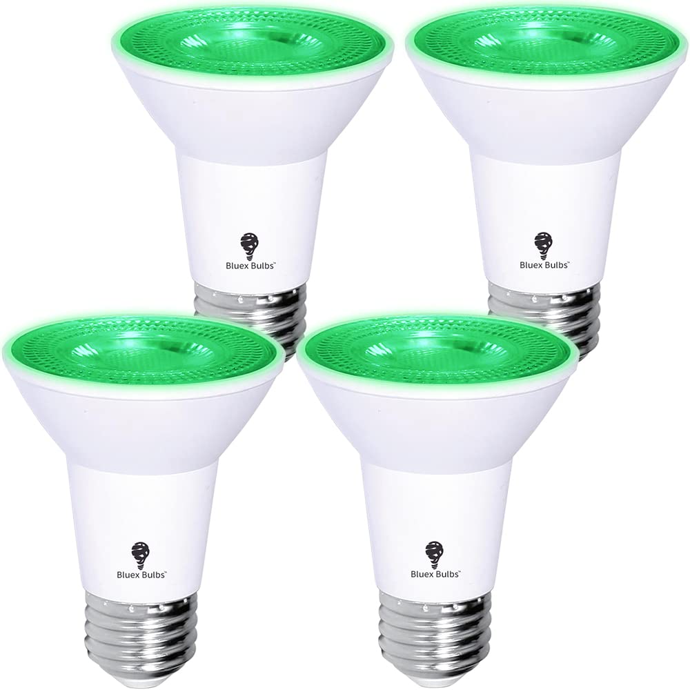 4 Pack BlueX LED PAR20 Flood Green Light Bulb - 8W