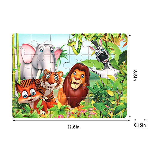 Wooden Jigsaw Puzzles Set for Kids Age 3-5 Year Old 24 Piece Colorful Wooden Puzzles for Toddler Children Learning Educational Puzzles Toys for Boys and Girls (4 Puzzles)