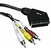 VSE 610070 Câble péritel avec interrupteur 3 prises RCA vidéo audio et vidéo en métal 2 m