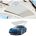 Foldable Roof Sunshade Compatible for Porsche Taycan 4, 4S, GTS, Turbo & Turbo S Cross Turismo Accessories Upgraded Heat Reflective Car Interior Window Sunroof Sun Shade (beige, 5-door shooting brake)