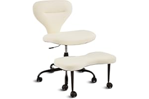 YFO Ergonomic Cross Legged Office Chair and ADHD Meditation Chair with Silent Wheels for Home Office Desk Chair and Yoga, Wid