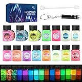 Glow in The Dark Pigment Powder 15 Jar -12 Color