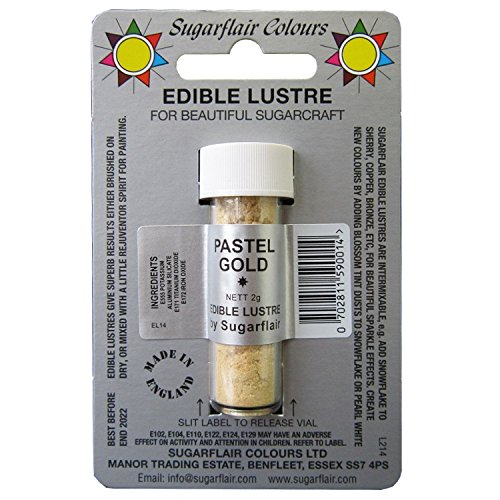 Click Here to See More Images 30 x Sugarflair Edible PASTEL GOLD Lustre Dust Powder Food Colour for Cake Icing