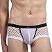 YiZYiF Men's Openwork Mesh Breathable Thongs Soft Bikini Swimwear (White, Small)
