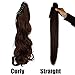 Claw Ponytail Extension Ombre Straight Jaw Ponytails Pony Tail Hairpiece Clip in Hair Extensions Real Natural as Human Synthetic Fibre for Women 145G Thick Long 21 inch medium brown